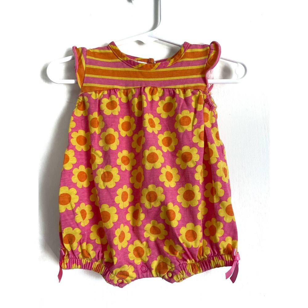 b.t. Kids. pink & yellow floral one piece. Size 3/6mo.